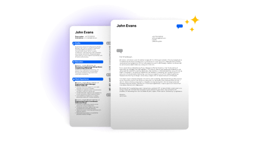 Resume paired with a matching cover letter creating a complete job application.