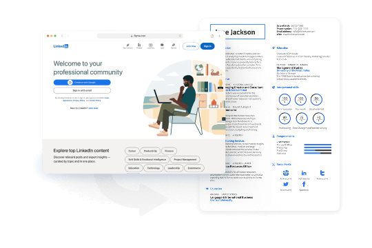 Kickresume turns your LinkedIn profile into a functional resume.