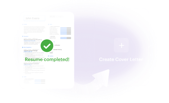 Create a cover letter that matches and complements your resume with just a few clicks within Kickresume.