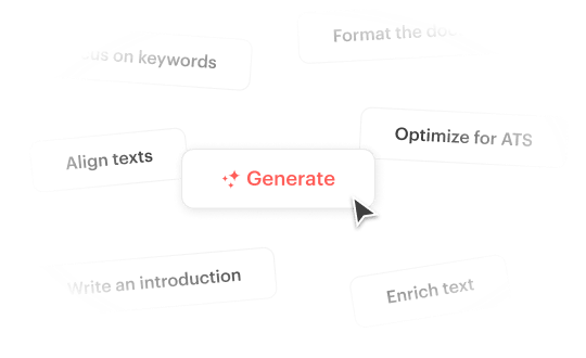 Button showing how easy it is to generate a resume with Kickresume’s AI Resume Writer.