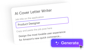 Add job title and description to generate your cover letter based on your resume.