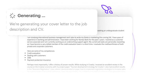 AI generating a tailored cover letter from resume content.