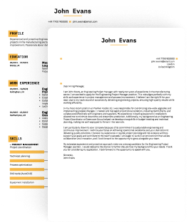 Square resume and cover letter template from Kickresume – clean, professional layout with AI-generated personalized content.