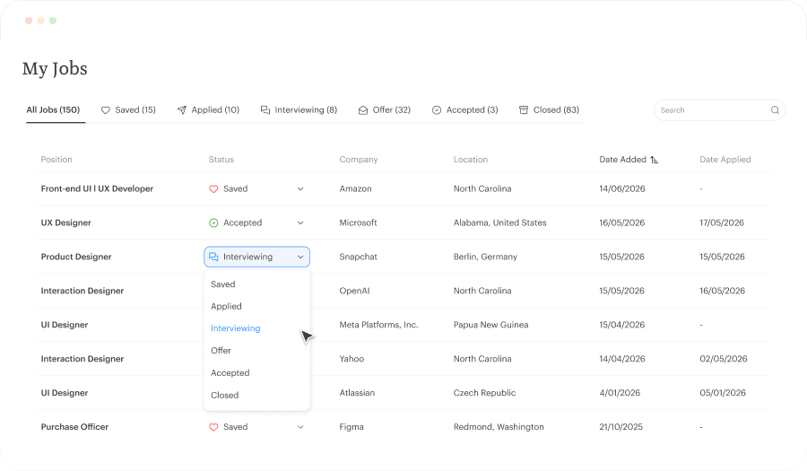 Job Application Tracking App