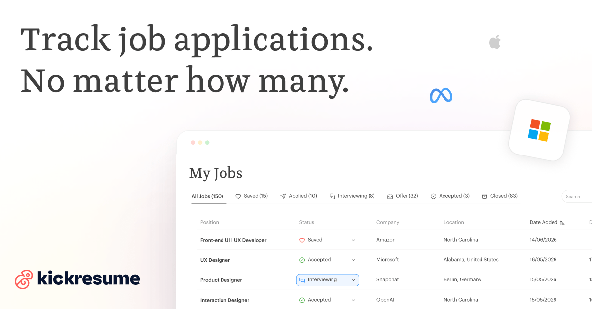 Free Job Application Tracker: Track Your Job Search | Kickresume
