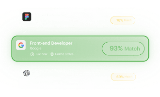 Find jobs that match your resume with Kickresume’s Resume Job Matching and see a match score for each one.