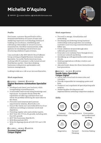 A job-winning resume of a user who created their resume in Kickresume and got hired at Google.