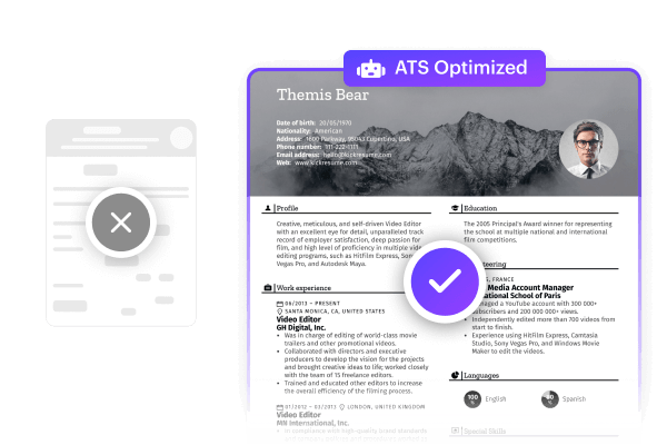 Resume optimized for ATS systems and formatted perfectly to pass ATS scans.