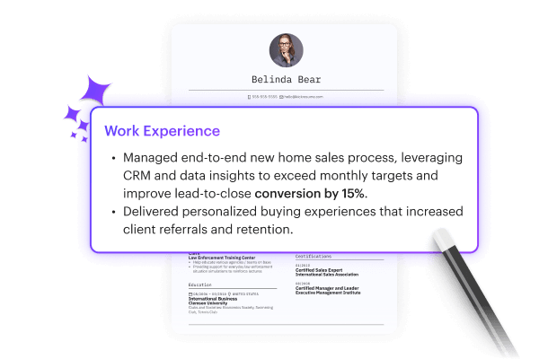 Generate resume content effortlessly