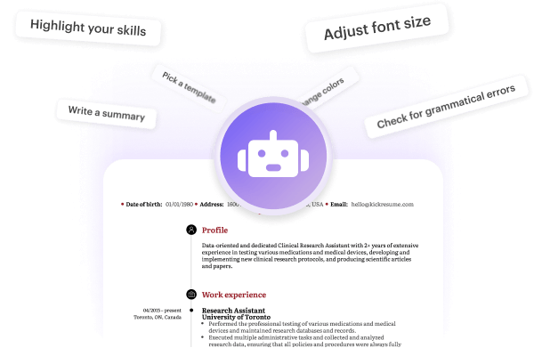 An errorless, simplified resume with tailored content, rewritten profile summary, highlighted skills.