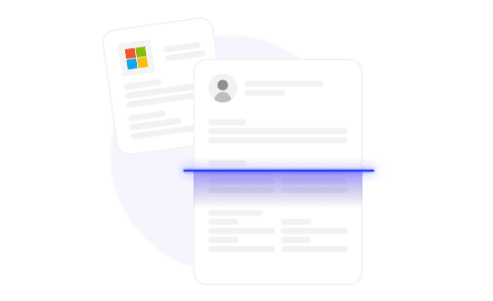 A resume being scanned and matched to a job ad.