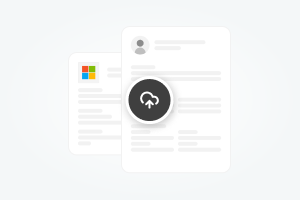 A resume and a job ad being uploaded to Kickresume.